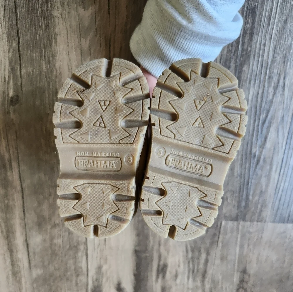 Brahma Tucker Tan Work Boots with Red Laces